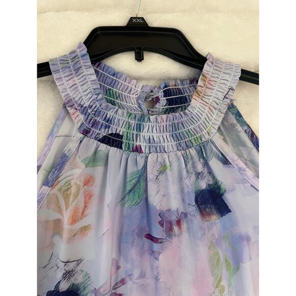 Torrid Georgette Smocked Hem Top 2 2X Purple Fairy Whimsigoth - Picture 4 of 9